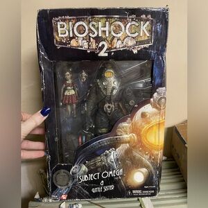 NECA Bioshock 2 Subject Omega Big Daddy with Little Sister Red Dress & Mask